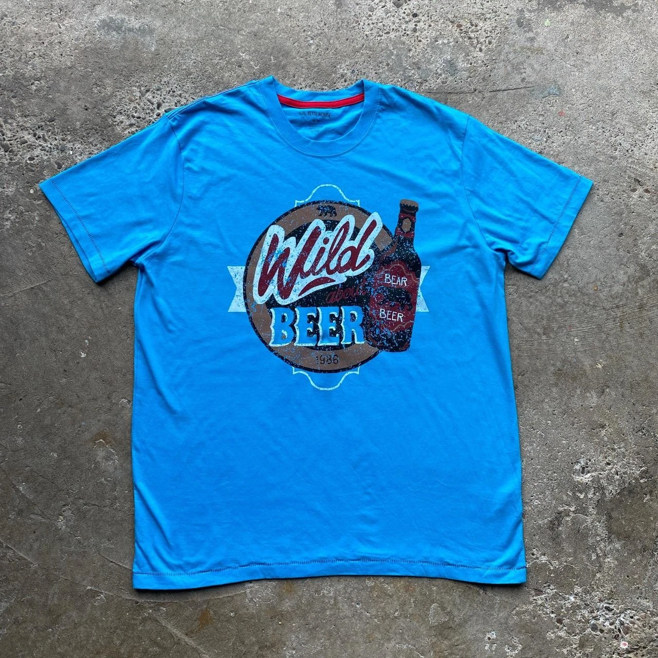 Blue graphic ‘Wild Beer’ t-shirt - M