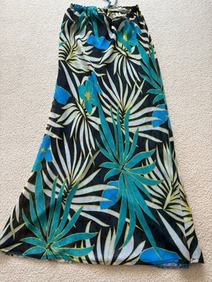 Reversable Pull-On Long Floral Summer Skirt  By Sacred Threads size M