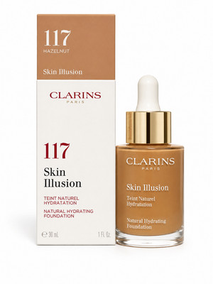 Clarins Skin Illusion Natural Hydrating Foundation 117 Hazelnut 1 oz New in Box