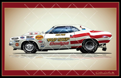 Mike Fons 1971 Dodge Challenger Pro Stock Champion Poster-Banner Print-110