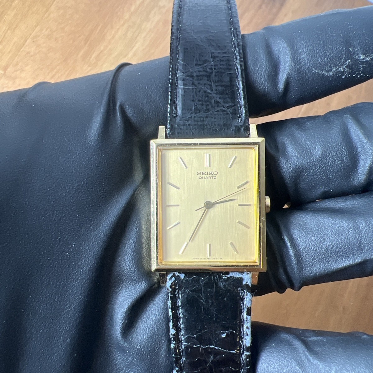 Vintage SEIKO Chariot 2C21-5180 Gold Men's Quartz Watch From