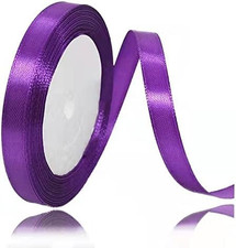Purple Satin Ribbon, 3/8 Inches x 25 Yards Solid Color Fabric Ribbon for Gift Wr