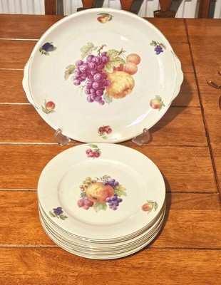 Vintage Johann Seltmann Vohenstrauß Bavaria Obstteller Set 7tlg 1 groß 6 klein