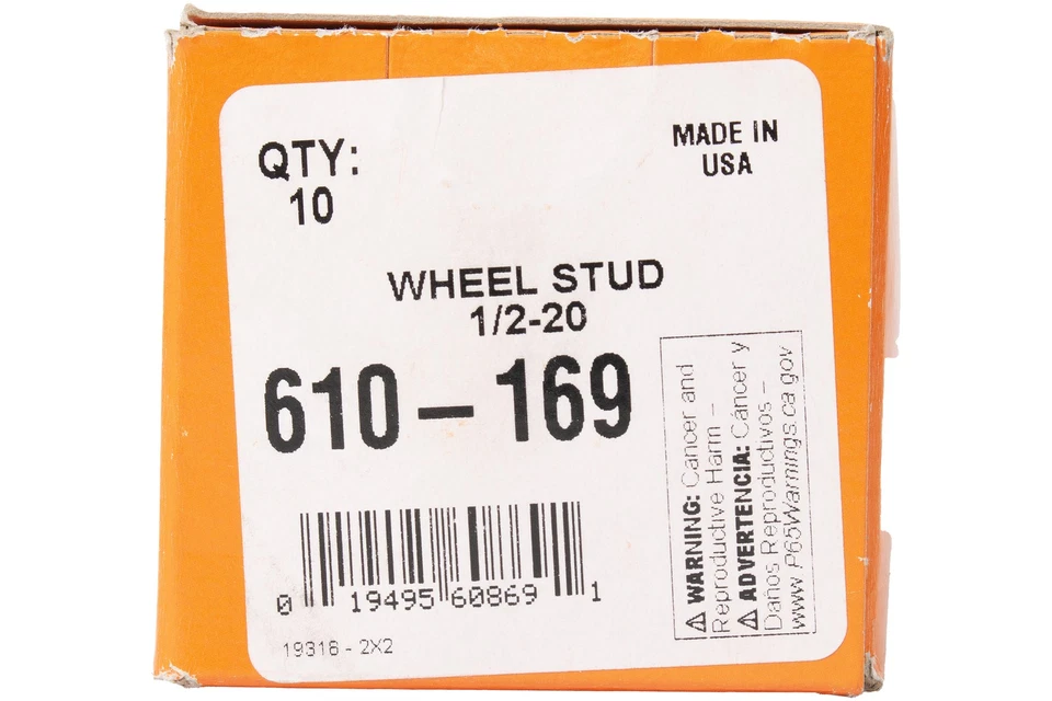 Dorman Wheel Stud 1/2-20" 10-Pc Fits 1973-1976 Dodge Charger Part Number 610-169 Foto 3 de 4