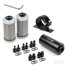 10 Micron Inline Fuel Filter 6an 8an 10an Adapter 12 38 516 Barb  Element