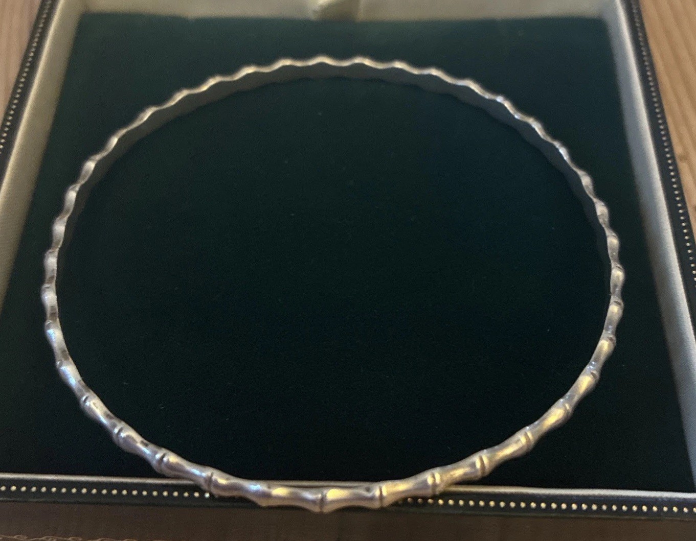 Patterned Sterling Silver Ladies Bangle / Bracele… - image 1