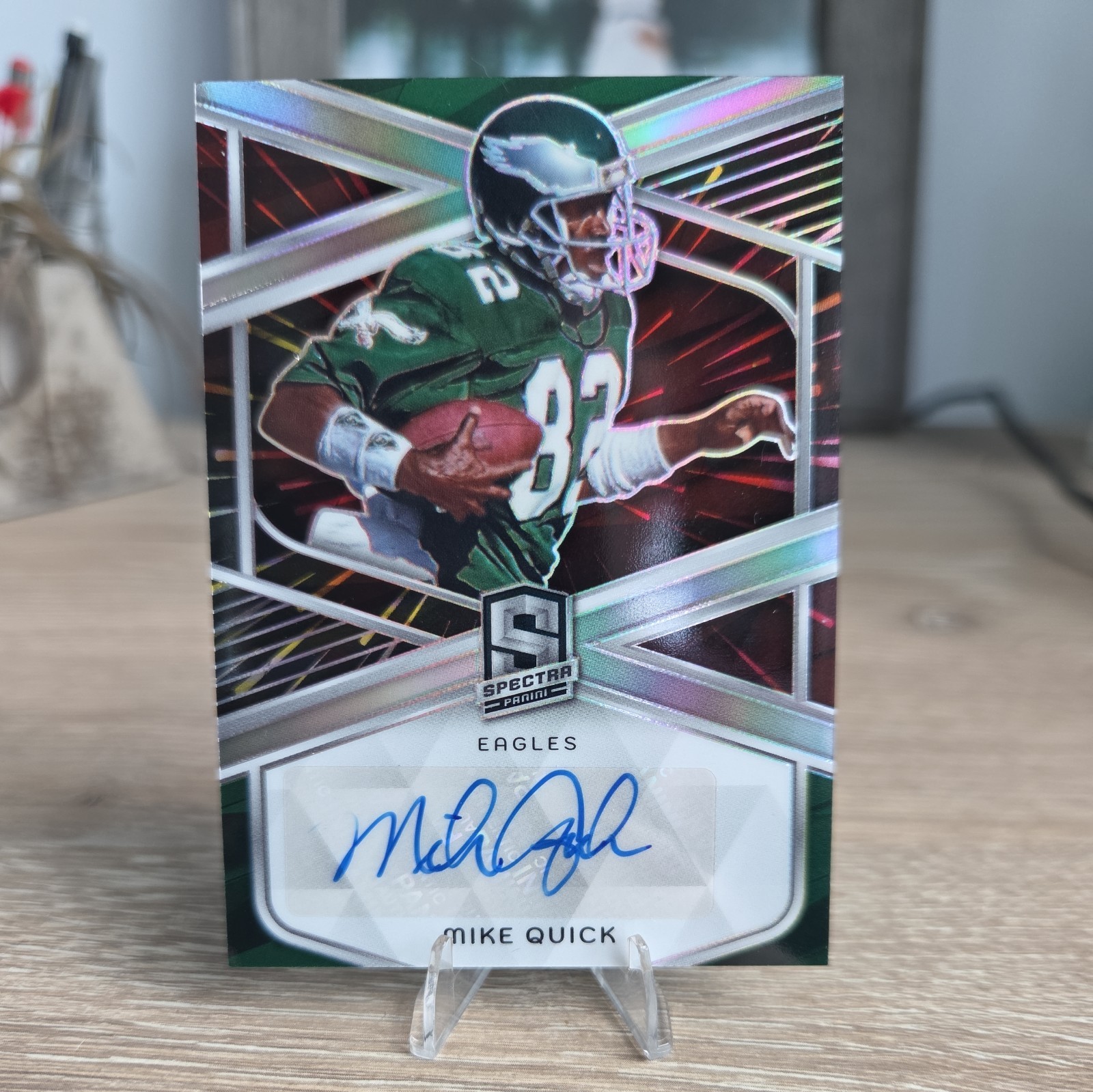 2024 Spectra Mike Quick Auto Hyper #'d /60 Philadelphia Eagles