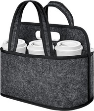 Enlarged 6 Cups Drink Carrier with Handle, Reusable Drink Carrier for Delivery,