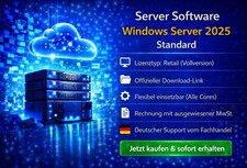 Windows Server 2025 Standard Retail alle Cores Produktschlüssel 2 Aktivierungen 