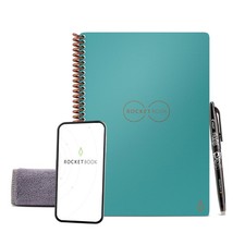 Rocketbook Core Reusable Spiral Notebook, Executive Size 6x8.8, Teal - Dotted...