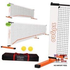 Portable Pickleball Net with Pickleballs 22FT + 11FT Pickleball Net Set Blue
