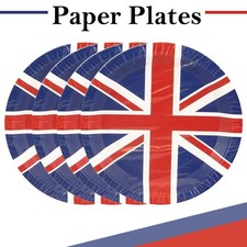 9"/23cm Union Jack Royal Street Party Sports Picnic Food Tableware Paper Plates