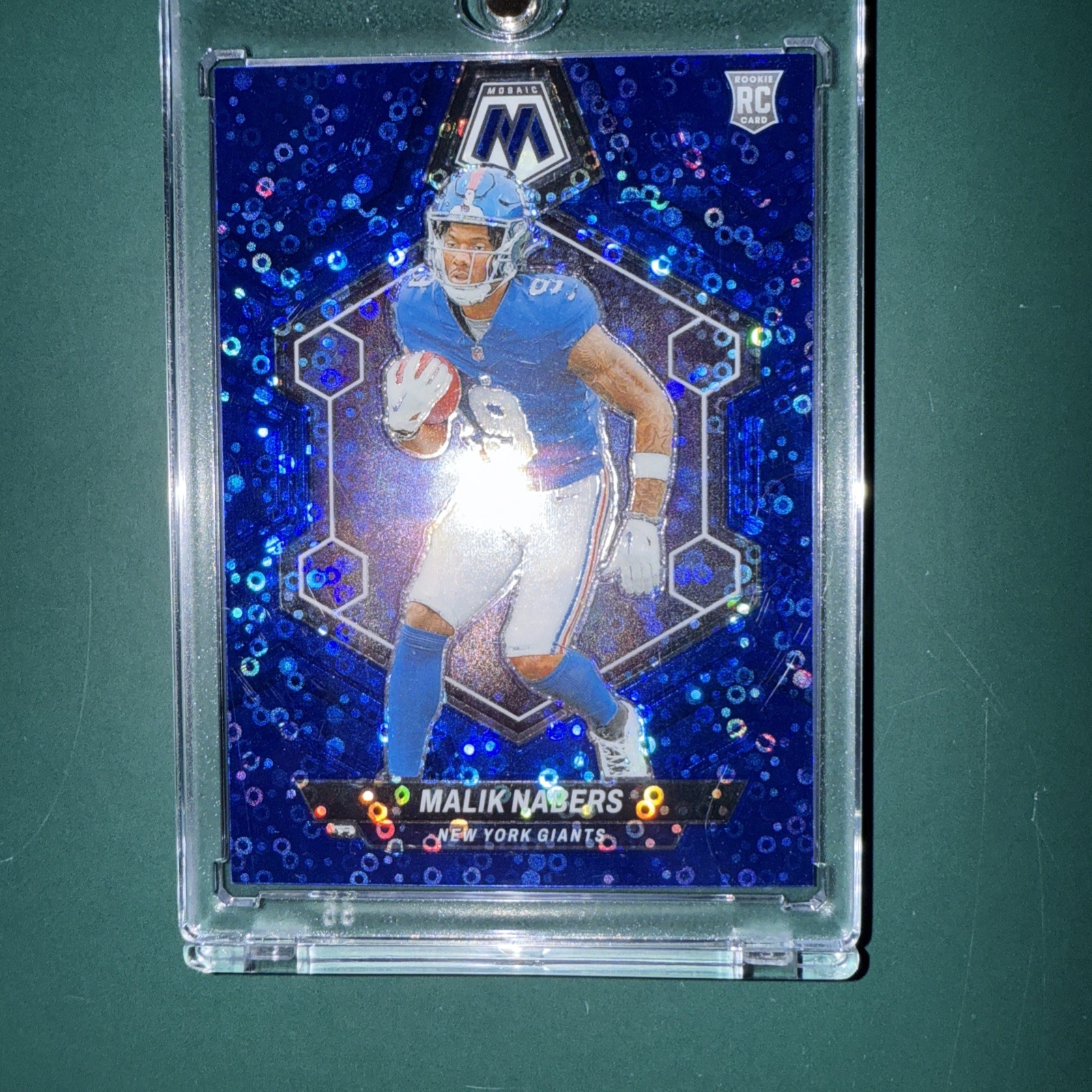 2024 Mosaic - Rookies Malik Nabers #306 No Huddle Blue Mosaic Prizm /75 (RC)