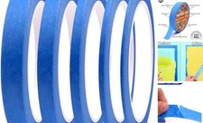 5 Rolls Pinstripe Tape - Masking Tape 1/16", 1/8", 1/4", 1/2", 3/4" - Thin Blue
