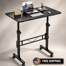 Adjustable Standing Desk Rolling Compact Sit Stand Workstation Small Space