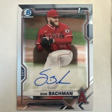 Sam Bachman 2021 Bowman Draft Chrome Prospect 1st Bowman Auto CDA-SB RC Angels