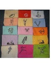 Personalised flannel cloth sports designs, Cricket, Judo, Darts, £3.50 inc P&P