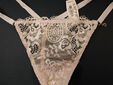 1 NEW Victoria's Secret VTG 2011 Lace V-String Charm Thong Panty ONE SIZE O/S