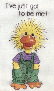 Janlynn Suzy S Zoo Counted Cross Stitch Duck Got To Be Me Motivational Positive Ebay