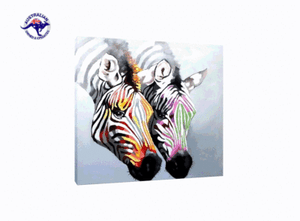 /'Zebra Love/' Beautiful Animal Oil Painting on Canvas Private Collection