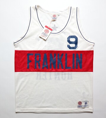 BNWT FRANKLIN & MARSHALL #9 WHITE BASKETBALL MESH JERSEY TANK NEW ADULT MEN'S XL