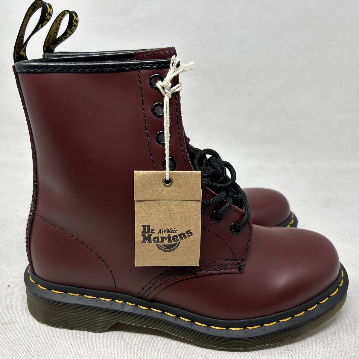 Dr. Martens 1460 Cherry Red Smooth Boots Women Size 7 (gr728) | eBay