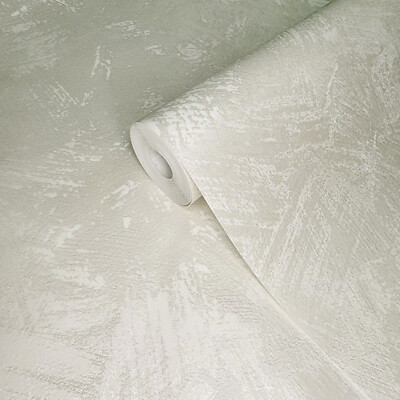 Contemporary satin beige tan faux concrete plaster textured plain Wallpaper roll