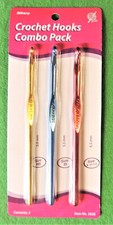 3pc Crochet Hook Combo Pack US H 8 5mm , I 9 5.5mm , K 10-1/2 6.5mm Allary