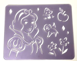 Disney Princess Stencil Snow White 8x10 Bird Flower Apple Mushroom Art Pre-owned