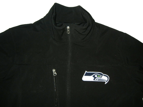 SEATTLE SEAHAWKS Black Warm NFL FOOTBALL SOFT SHELL JACKET Warm Fan Coat Men's L - Picture 3 of 8