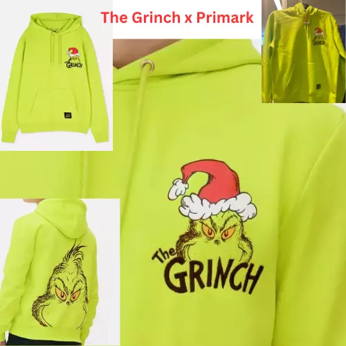 Dr Seuss The Grinch Men s Christmas Hoodie X Primark UK Sz XS 2XL