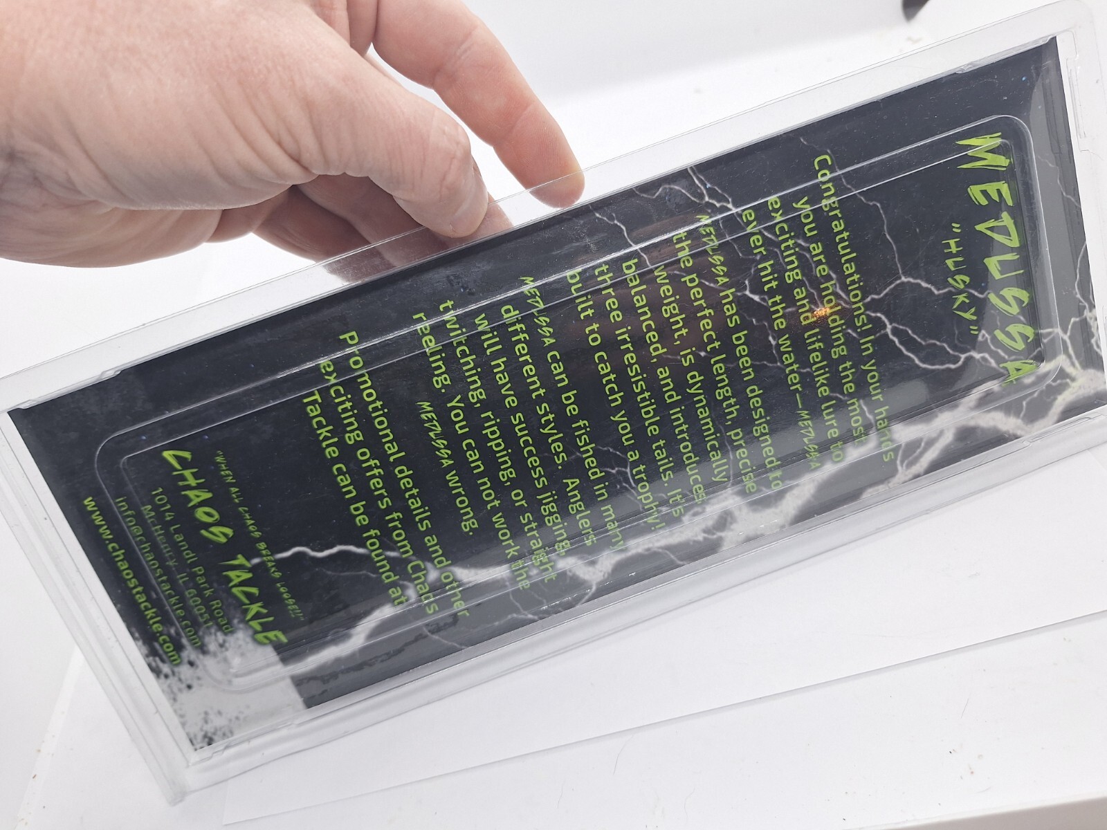 14.5" Chaos Tackle Husky Medussa Olive Perch Orange Cheek Jerkbait Musky Lure - Image 4