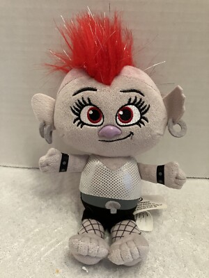   Dreamworks Trolls World Tour Barb purple 9  red mohawk earrings plush 2020