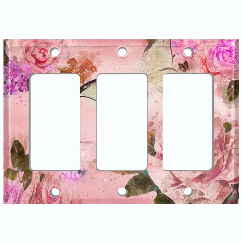 Metall Lichtschalter Abdeckung Wandplatte Schmetterling Blume weiß rose rosa ROS010 - Bild 8 von 14