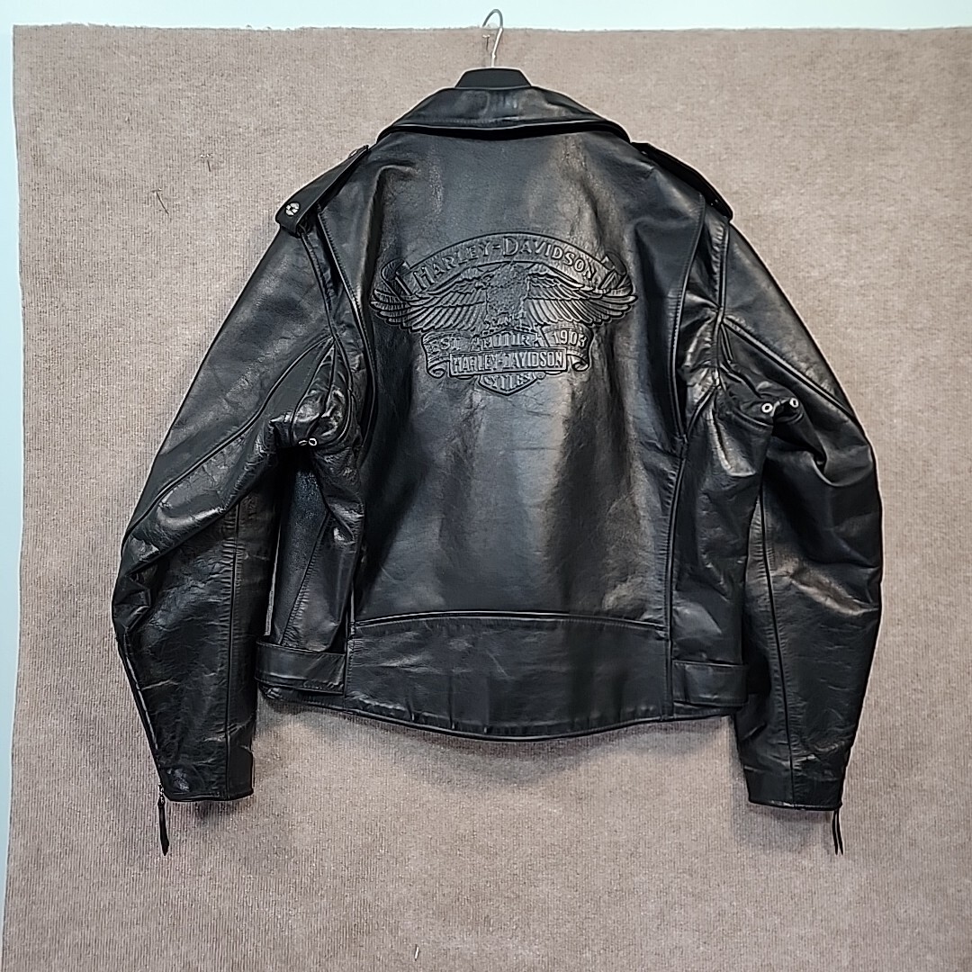 Harley Davidson Men's USA Made Embossed Eagle Black Leather Harley Davidson Men's USA Made Embossed Eagle Black Leather