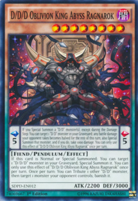 D/D/D Oblivion King Abyss Ragnarok SDPD-EN012 Common X 1 Near Mint 1st Edition Y