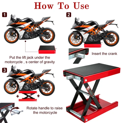 Motorcycle Center Scissor Lift Jack1100lbs/500kg, Motorbike Stand, Steel Repair - Picture 9 of 12
