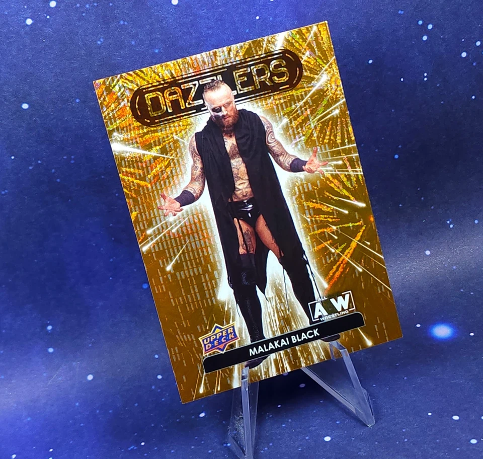 Malakai Black 2023 UD AEW Orange Dazzlers Holofoil Wrestling Upper Deck - Image 4 of 4