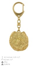 Chow Chow - gold plated keyring with image of a dog, Art Dog UK