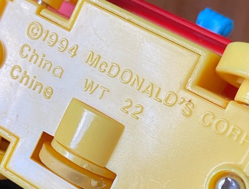 De colección 1994 McDonalds Happy Meal batido papas fritas hamburguesa juguete tren de cumpleaños #15 - Imagen 2 de 3