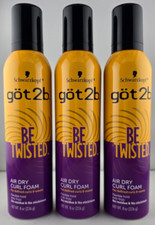 Schwarzkopf got2b BE TWISTED Air Dry Curl Foam 8 oz Flexible Hold  3 pc 