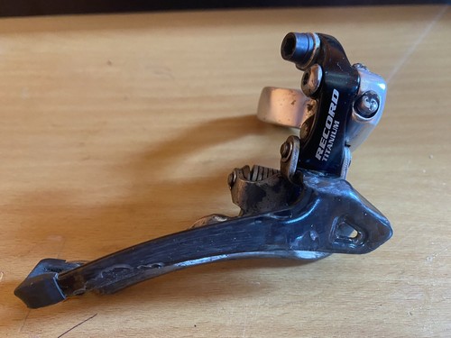 CAMPAGNOLO RECORD TITANIUM FRONT DERAILLEUR 32 MM CLAMP-ON 10 OR 9 SPEED - Picture 1 of 2