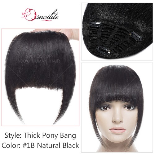 CLEARANCE Thick Bangs Clip In Remy Human Hair Extensions Air Fringe Hairpiece LC - Picture 14 of 36