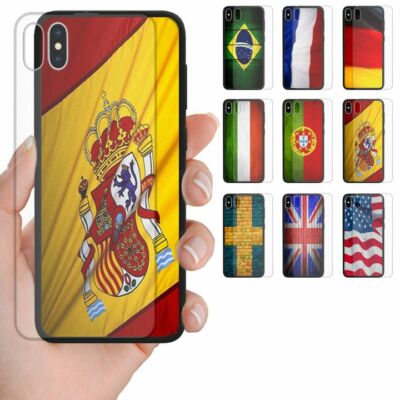 For Huawei Series - National Flag Print Tempered Glass Back Case Phone Cover #1