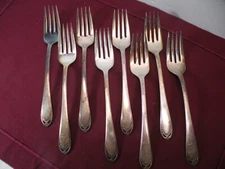 Set Of 8 Salad Forks 1847 Rogers Bros LOVELACE International Flatware 6 3/4"
