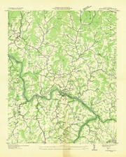 1936 Topo Map of Marshall North Carolina