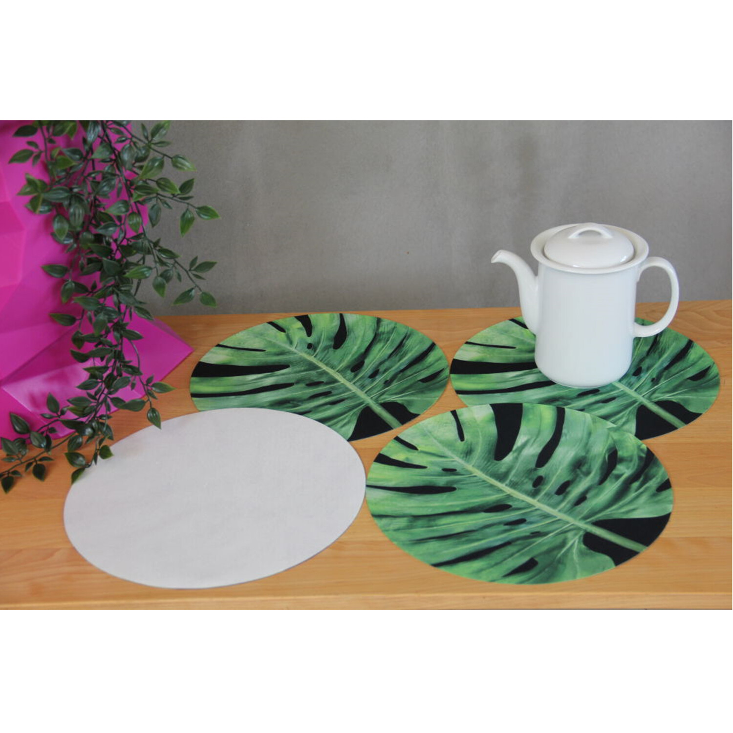 Set de table rond 33cm Bertoni Galapagos en feutre x4 - 4