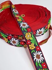 Edelweiss Flower Scandinavian Style Fabric Trim 1 1/2 inch wide by the yard