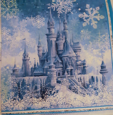 2 individual Paper Decoupage NAPKINS -BACKGROUND ICE CASTLE WINTER SNOWFLAKES