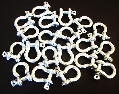 20 GOLIATH INDUSTRIAL 3/8'' BOW SHACKLE ANCHOR CLEVIS SCREW PIN 2000LB BS38 G-209